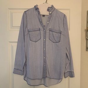 Chambray long sleeve top